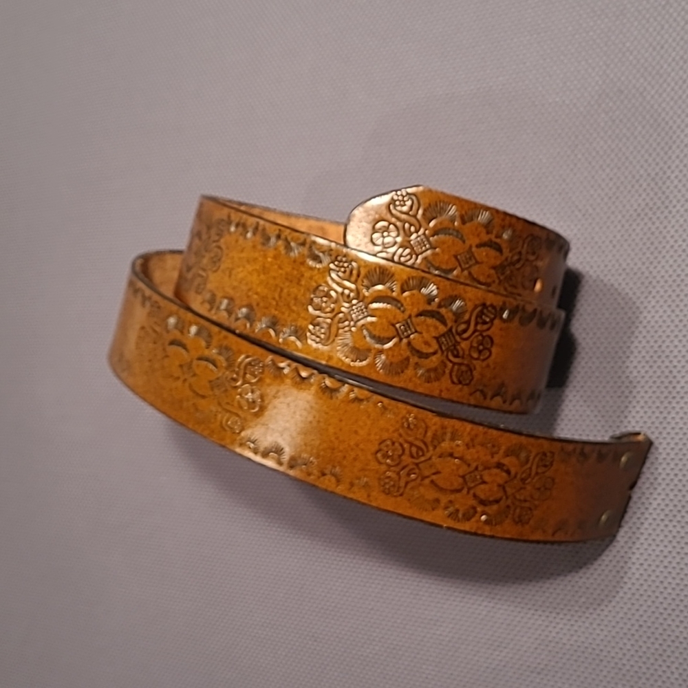 Armstrong's Brown Leather Tooled Belt